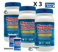 NATURAL POINT - Magnesio Supremo Notte Relax 3x 150g= 450g + 2 Bustine Monodose