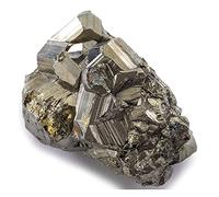 Natural Pyrite Cluster - High Energy Iron Piedra Pirita from Spain with Healing Properties (Information Card) Fools Gold Rock Reiki Crystal Used for Increased Willpower and Manifestation