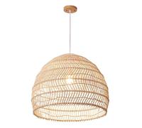 Natural Rattan Woven Lantern Chandelier Pendant Lamp Shade Bohemian Chic Home Decor Lighting Fixtures Hanging Light for Kitchen Beige Finish(40cm)