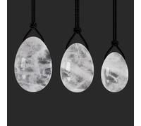 Natural Rock Quartz Yoni Eggs Set Esercizio di Kegel Uova di giada Forate Bianco Cristallo Yoni Bacchetta Uova di pietra non forate Uova forate Senza Scatola