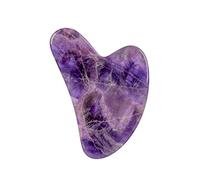 Natural Rose Jade Roller Face Massage Gua Sha Board Crystal Stone Jade Massager Body Facial Eye Scraping 1Pcs, decorazione della stanza (Color : Purple)