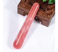 Natural Rose Quartz Crystal Massage Wands Stone, Opal Collezioni di casa (Color : Watermelon Red)