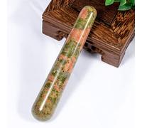 Natural Rose Quartz Crystal Massage Wands Stone, Opal decorazione della stanza (Color : Unakite)
