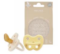 HEVEA pacifier - colored natural rubber, 2pcs pack with natural color pigments, plant based, BPA free (Pale Butter & Milky White-burro chiaro e bianco latte, tettarella ortodontica 3-36 mesi)