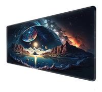 Natural Starry Sky Reflection Mouse Pad XXL | Anti slip Rubber MousePad | Waterproof GamingMousePad | Desktop and Computer Accessories | Large Desktop Pad 90 x 40cm Science FictionMousePad
