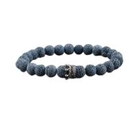 Natural Stone Beads Paired Bracelet Men Fashion Obsidian Lava Crown Charm Couple Bracelets for Women Distance Friendship Jewelry-18_19 centimeters