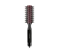 T4B LUSSONI Spazzola per capelli rotonda in legno per lo styling con setole di cinghiale di media lunghezza e perni in nylon con rivestimento in ceramica, nero (28 mm)