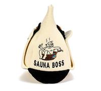 Natural Textile Capello da Sauna 'Sauna Boss Bucket' Bianco - Cappelli in Feltro di Lana Biologico 100% - Proteggi la Tua Testa dal Calore - Guida eBook per Sauna in Inglese Incluso