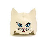 Natural Textile Capello da Sauna 'Sauna Kitten Cat' Bianco - Cappelli in Feltro di Lana Biologico 100% - Proteggi la Tua Testa dal Calore - Guida eBook per Sauna in Inglese Incluso