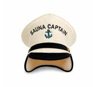 Natural Textile Cappello da Sauna 'Captain' Bianco - Feltro di Lana Biologico 100% - Proteggi la Testa dal Calore - Guida eBook per Sauna in Inglese Incluso