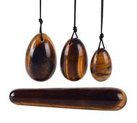 Natural Tiger Eye Stone Yoni Egg Set Yoni Jade Egg Kegel Exerciser Massage Balls, Drilled L WHRLQXM (Color : Drilled 4pc)