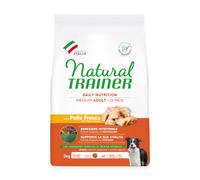 Natural Trainer Adult Medium con Pollo Fresco e riso - 3 kg - Confezione da 2 pezzi - Croccantini per cani - 1° ORDINE? scegli lo sconto BZR5 / BZR20 + 200 punti fedeltà
