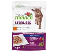 Natural Trainer - Adult Sterilised con Bocconcini di Tacchino in Salsa da 85g