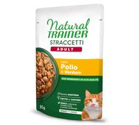 Natural Trainer Cat Adult Straccetti cotti al vapore 85 gr Salmone - Cibo umido per gatti - 1° ORDINE? scegli lo sconto BZR5 / BZR20 + 200 punti fedeltà