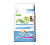 Natural Trainer All Breeds Baby Starter con Pollo fresco 1,5 kg - Crocchette monoproteiche cane - 1° ORDINE? scegli lo sconto BZR5 / BZR20 + 200 punti fedeltà