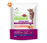 Natural Trainer Cat Adult Sterilised Salmone e Fibra Di Pisello - Natural Trainer Cat Adult Sterilised Salmone e Fibra Di Pisello - Sacco Da 300 Gr
