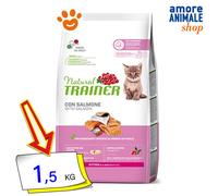 Natural Trainer Cat Kitten Salmone Cibo Secco Gatti 1,5 Kg