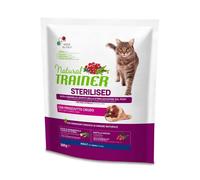 Natural Trainer Adult Sterilised con Prosciutto Crudo - 300 gr - Croccantini per gatti - 1° ORDINE? scegli lo sconto BZR5 / BZR20 + 200 punti fedeltà