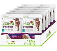 Trainer Sterilised Bocconcini con Manzo e Fibra di Pisello Gatto Adulto 85g