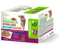 Natural Trainer Cat Sterilised multipack 12 x 85 gr 6 x Tacchino 6 x Merluzzo - 1° ORDINE? scegli lo sconto BZR5 / BZR20 + 200 punti fedeltà