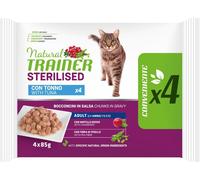 Natural Trainer Cat Sterilised multipack 4 x 85 gr - Tonno - 1° ORDINE? scegli lo sconto BZR5 / BZR20 + 200 punti fedeltà