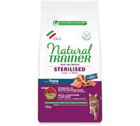 Natural Trainer Adult Sterilised con Trota 1,5 kg - Croccantini per gatti - 1° ORDINE? scegli lo sconto BZR5 / BZR20 + 200 punti fedeltà
