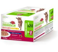 Natural Trainer Cibo Umido Gatti Adulti Multipack - Due Gusti - 12/24 x 85 gr