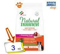 Natural Trainer Dog Adult Medium Prosciutto Crudo Cibo Secco Cani 3/12 Kg