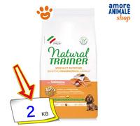 Natural Trainer Dog No Gluten Sensitive Puppy Small & Toy Salmone Cani 2 Kg