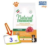 Natural Trainer Dog Sensitive No Gluten Adult Medium Maxi Agnello Cani 3/12 Kg