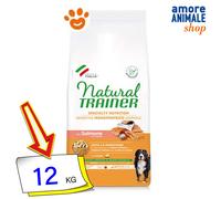 Natural Trainer Dog Sensitive No Gluten Mature Medium Maxi Salmone Cani 3/12 Kg