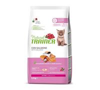 Natural Trainer gatto kitten salmone 1,5 kg crocchette per gattini al pesce