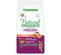 Natural Trainer Daily Nutrition Adult Sterilised con Salmone 1,5 kg - Croccantini per gatti - 1° ORDINE? scegli lo sconto BZR5 / BZR20 + 200 punti fedeltà