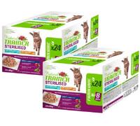 NATURAL TRAINER Kit Risparmio 48x85G Cat Sterilised MIX MERLUZZO E TACCHINO
