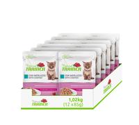 Natural Trainer Kitten & Young Cibo Umido per Gattino con Merluzzo 12 Buste x 85