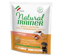 Natural Trainer Speciality Nutrition Sensitive Monoproteico Small&Toy Adult con Salmone e cereali integrali 800 gr - Crocchette monoproteiche cane - 1° ORDINE? scegli lo sconto BZR5 / BZR20 + 200 punt