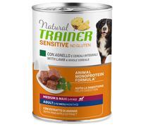 Natural Trainer Sensitive No Gluten Adult 24 x 400 g - con Agnello & Cereali integrali
