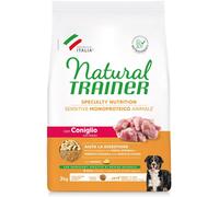 Natural Trainer Sensitive No Gluten, Cani Adulti Medium&Maxi, Coniglio e Cereali Integrali, 3kg