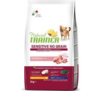 Natural Trainer Sensitive No Grain Monoproteico Animale - Cibo per Cani Small&Toy con Maiale e Patate - 2kg