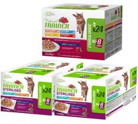 NATURAL TRAINER Set Prova Multigusto 24x85G e 48x85G Cat Sterilised e Adult Mix Carne e Pesce MIX MULTIGUSTO