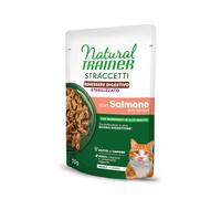 Natural Trainer Sterilised Benessere digestivo Straccetti in salsa - Set %: 56 x 70 g con Salmone