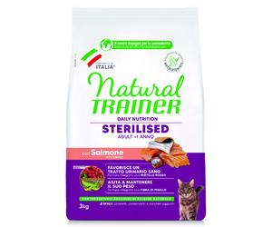 Natural Trainer Sterilised con Salmone Crocchette gatto - 3 kg