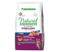 Natural Trainer Adult Sterilised con Trota 1,5 kg - Croccantini per gatti - 1° ORDINE? scegli lo sconto BZR5 / BZR20 + 200 punti fedeltà