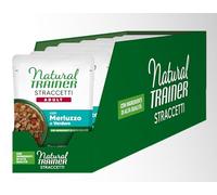 Natural Trainer Straccetti Cibo Umido per Gatti Adulti - Bocconcini in salsa con Merluzzo 22 x 85g