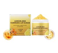 Natural Turmeric Lemon Lip Scrub For Dark Lips, Natural Exfoliating & Turmeric Lip Scrub and Balm for Dry 50g
