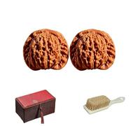 Natural Walnut Hand Rollers Pair, Chinese Style Fidget Nuts for Exercise