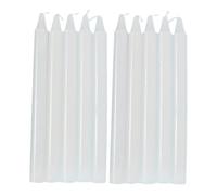 Natural Wax Taper Candles - 10 Pack Unscented Household Sticks | Elegant Red & White Decor for Wedding Celebrations, Versatile Blessing Lights, Durable Survival Supplies