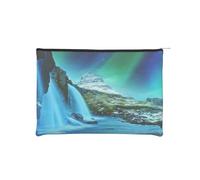 Natural Wonders - Trousse per cosmetici da viaggio, unisex, portatile, con cerniera, impermeabile, riutilizzabile, 16,5 cm x 22,5 cm, Nero , Taglia unica