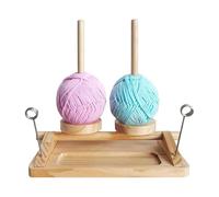 Natural Wood Twin Spool Tangle-Free Sewing Feed Dispenser, Tabletop Thread