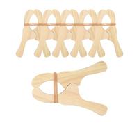 Natural Wooden Clothes Pegs 6 Pack - Heavy Duty Laundry & Craft Pins, Rustic Home Supplies For Drying, Display & DIY | For Laundry, Bathroom, Classroom, Christmas Decor & Crafts